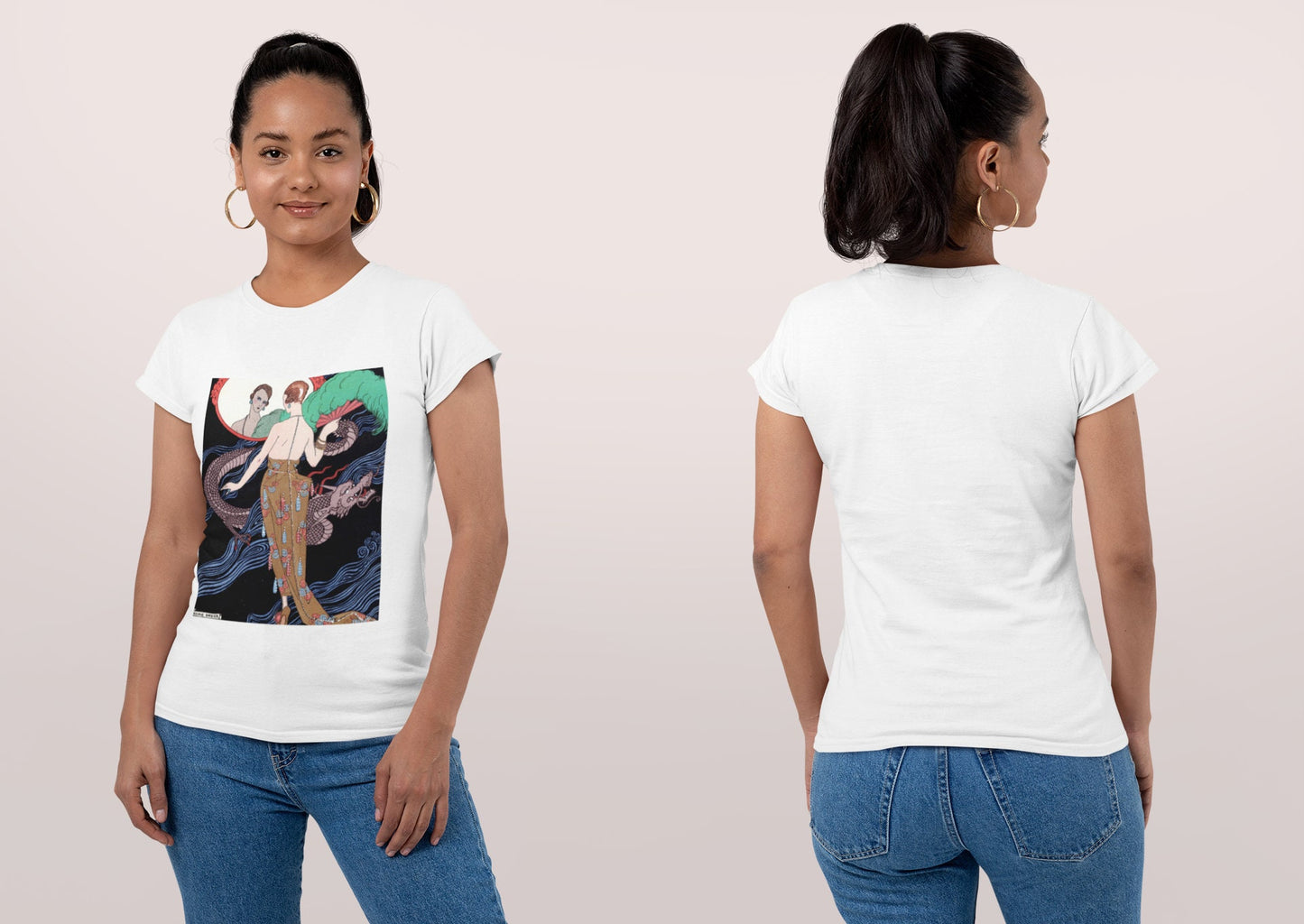 'Lady with Dragon' Graphic T-Shirt