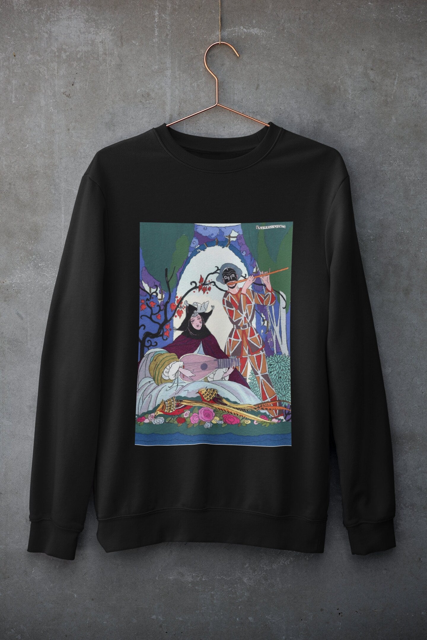 'Couple Playing Music' Graphic Sweater