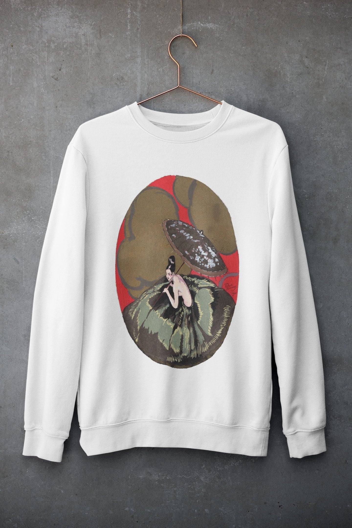 'Lady with Parasol' Graphic Sweater