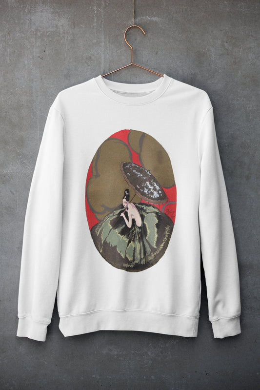 'Lady with Parasol' Graphic Sweater