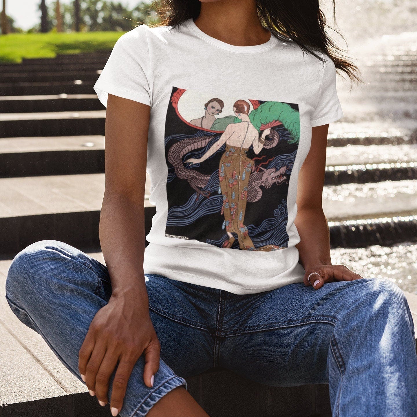 'Lady with Dragon' Graphic T-Shirt