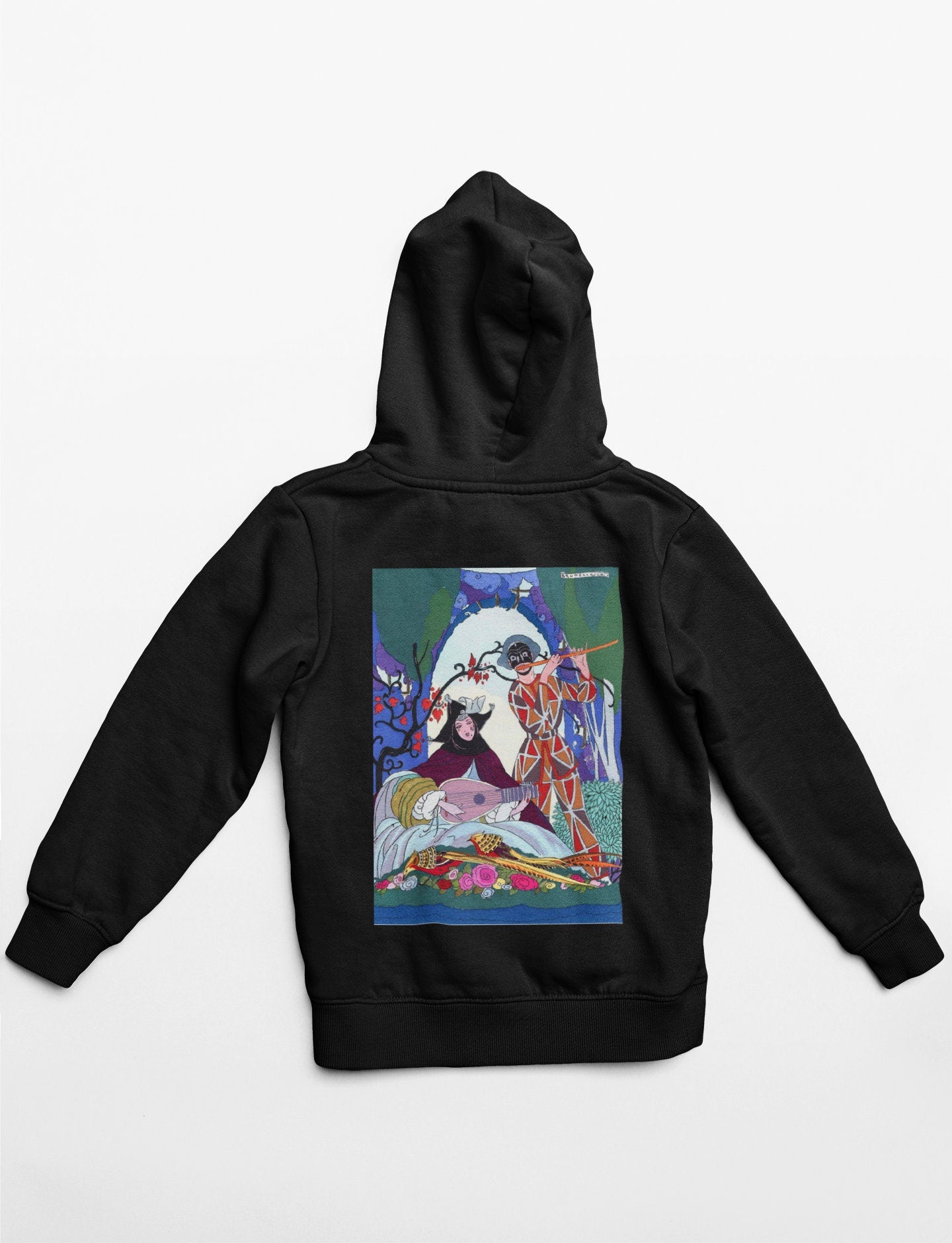 'Couple Playing Music' Graphic Hoodie