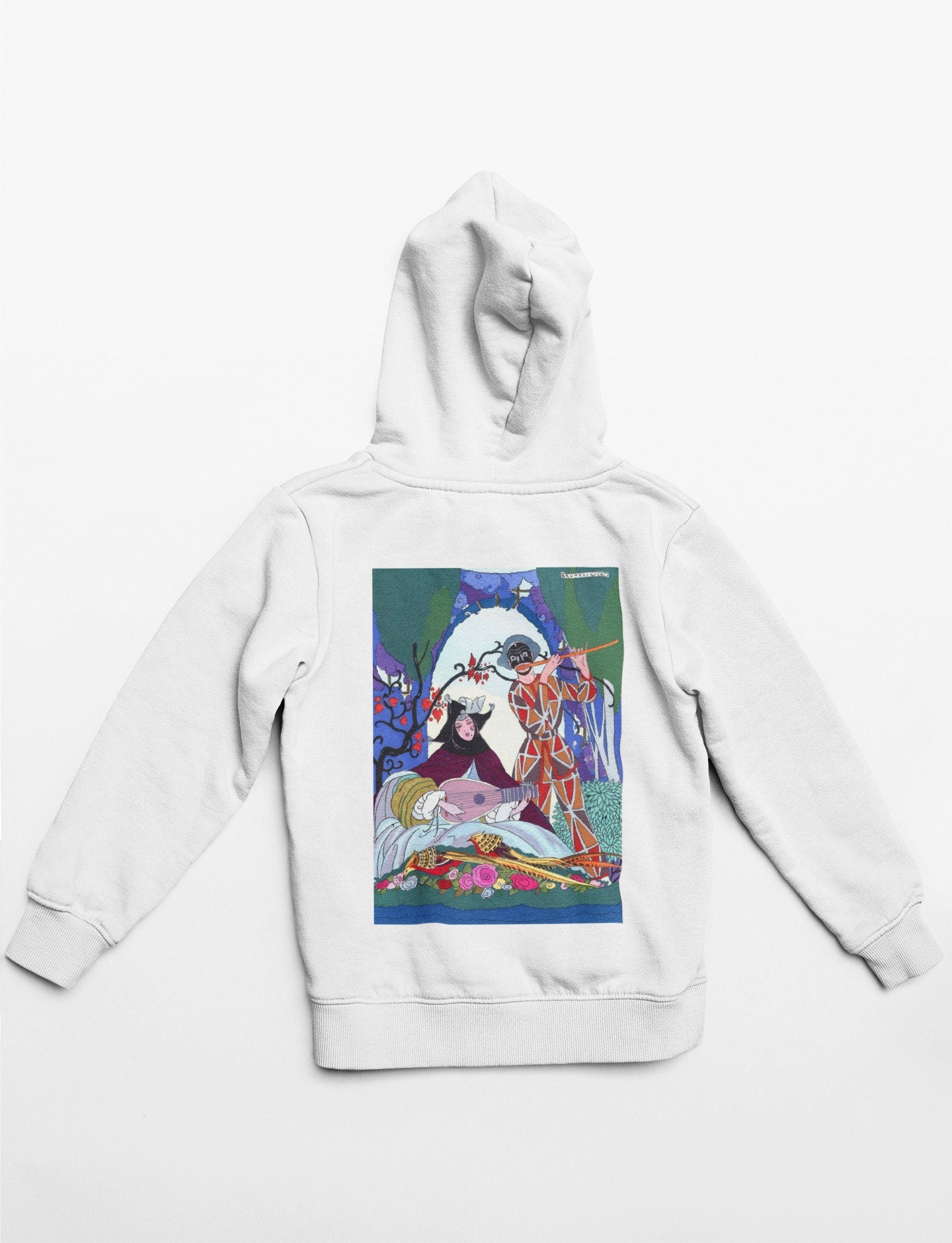 'Couple Playing Music' Graphic Hoodie