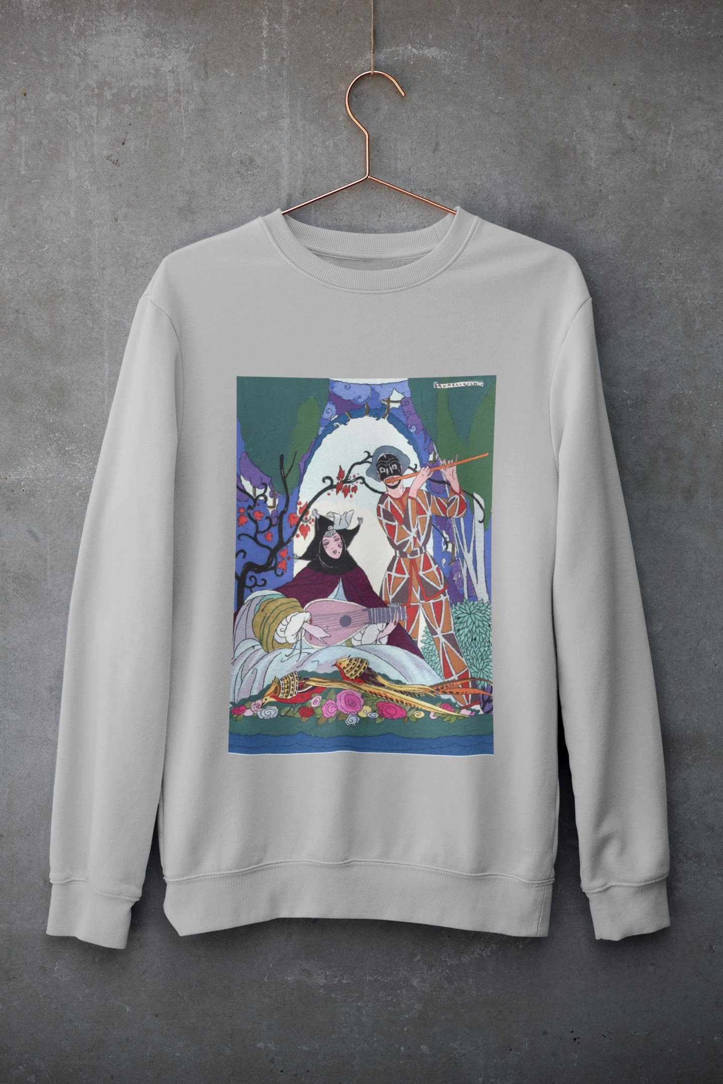 'Couple Playing Music' Graphic Sweater