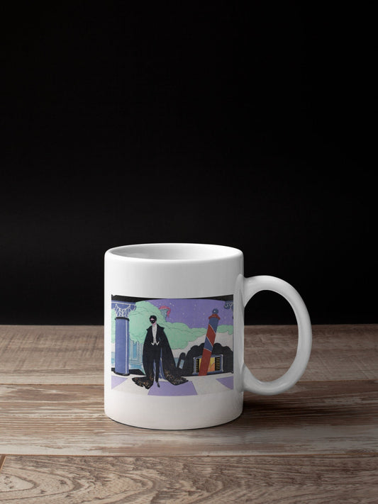 'Man with Mask' White Mug