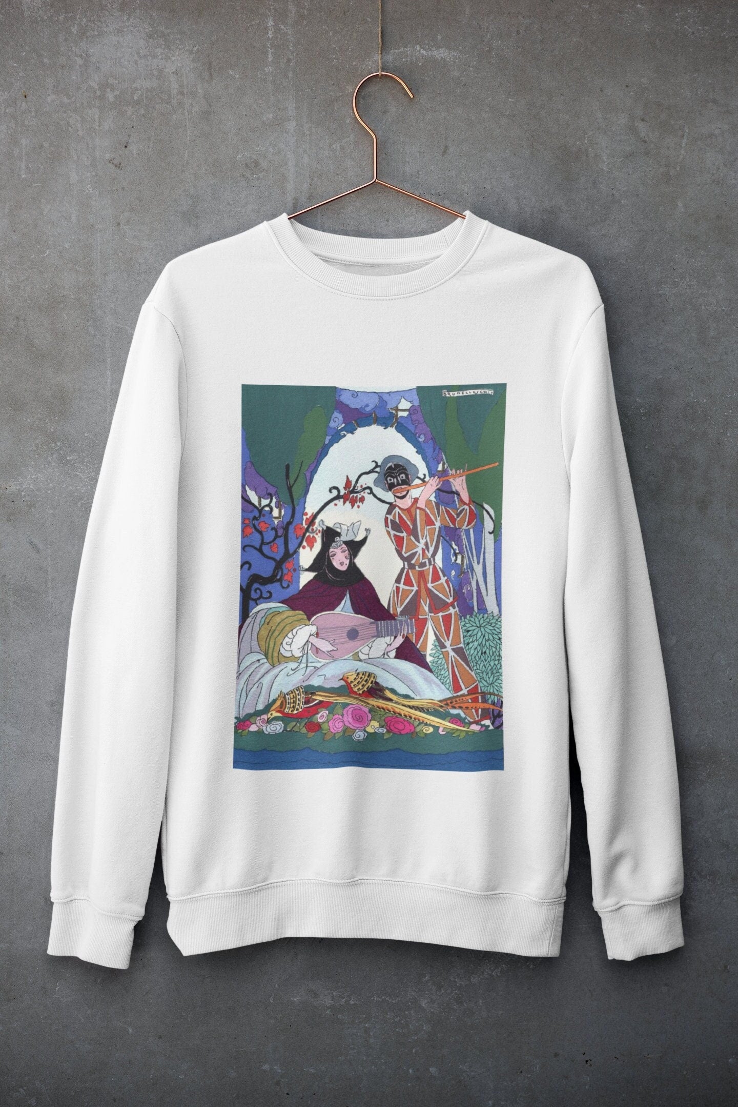 'Couple Playing Music' Graphic Sweater