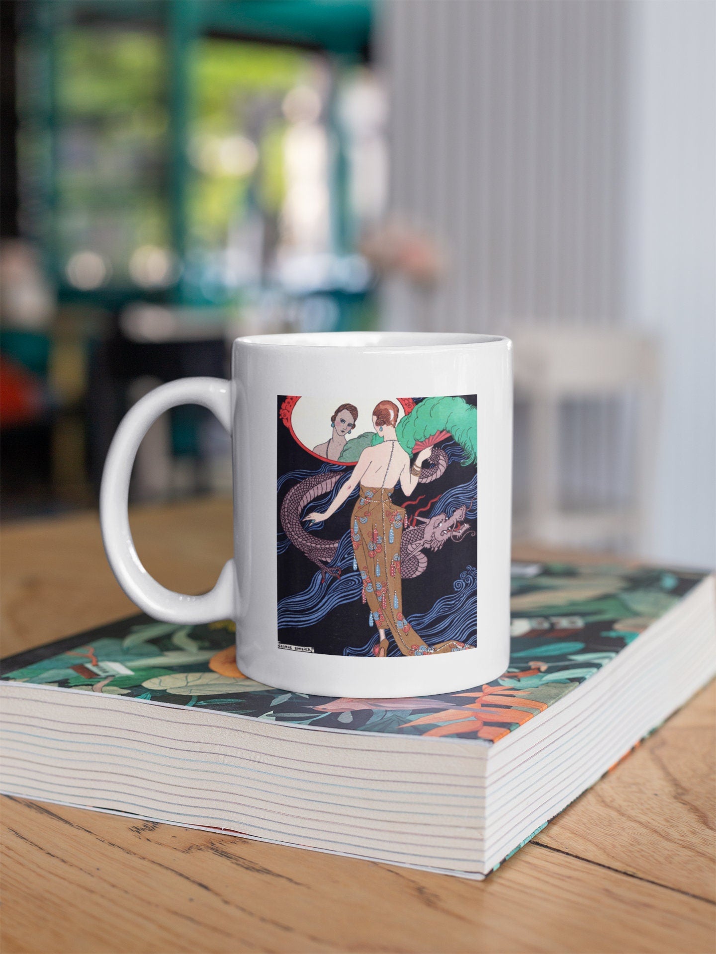 'Lady with Mirror' White Mug