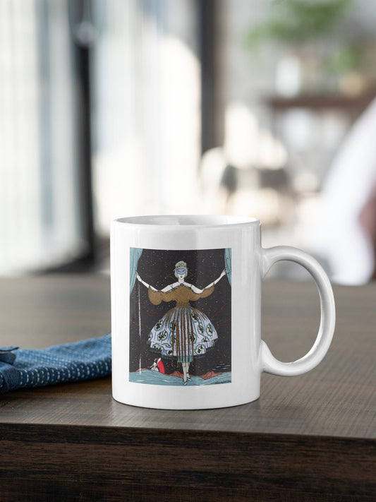 'Lady at Masquerade' White Mug