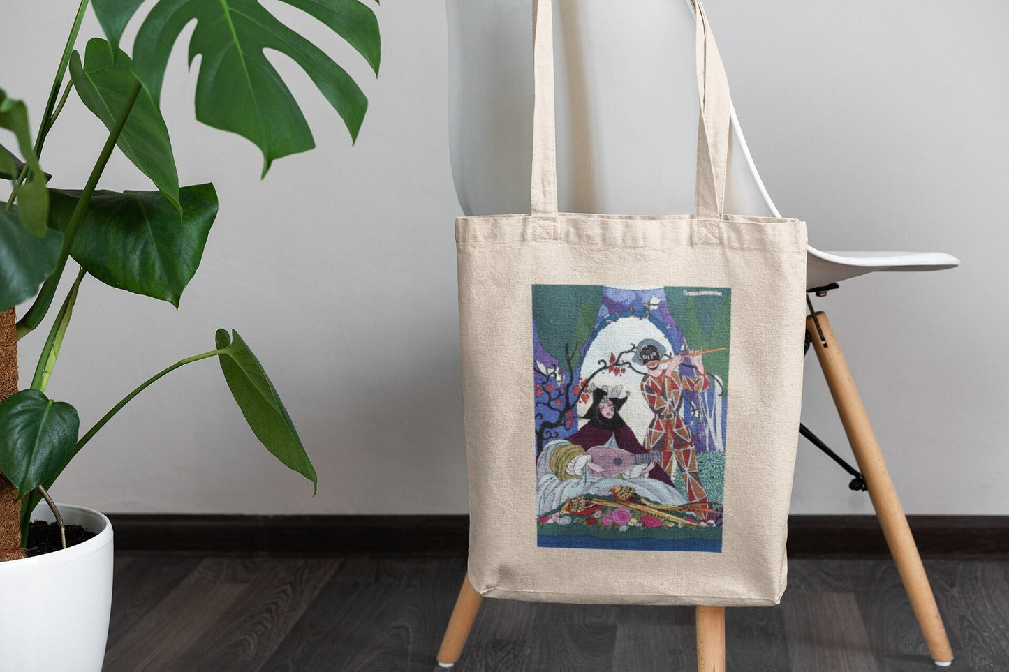 'Couple Playing Music' Tote Bag